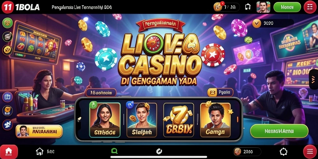 Screenshot gameplay Live Casino di 11BOLA dengan dealer langsung.
