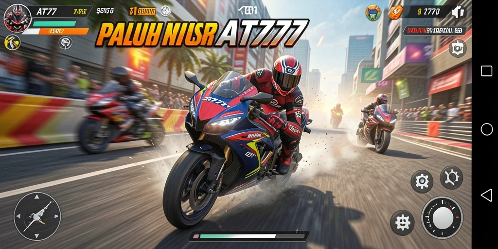 Gameplay menegangkan di AT777 dengan balapan motor yang seru.