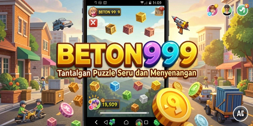 Tampilan menarik dari gameplay puzzle BETON999.