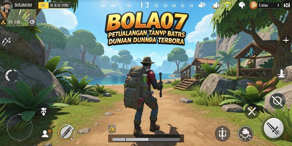 Tampilan screenshot gameplay BOLA07 dalam dunia terbuka yang luas.