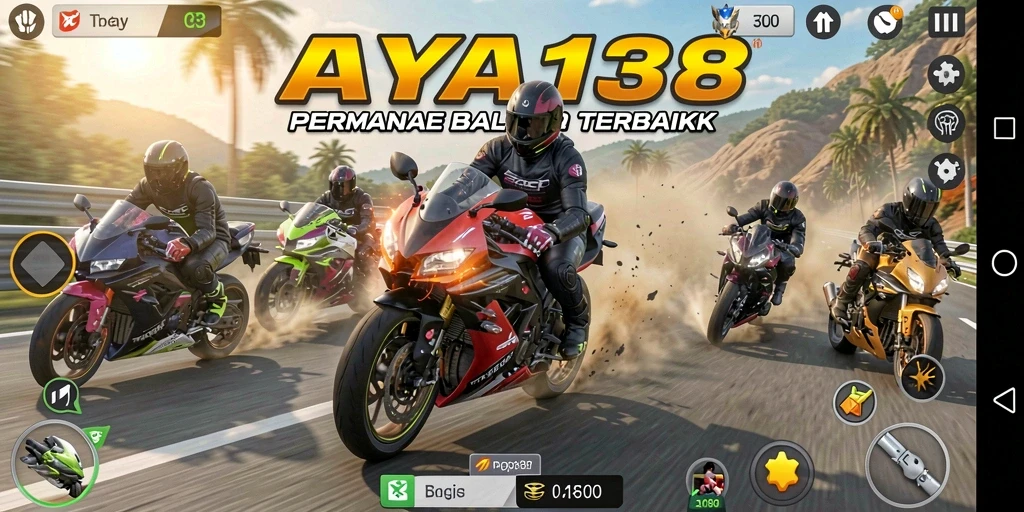 Tampilan gameplay <strong>DAYA138</strong> dengan balapan motor yang mendebarkan.