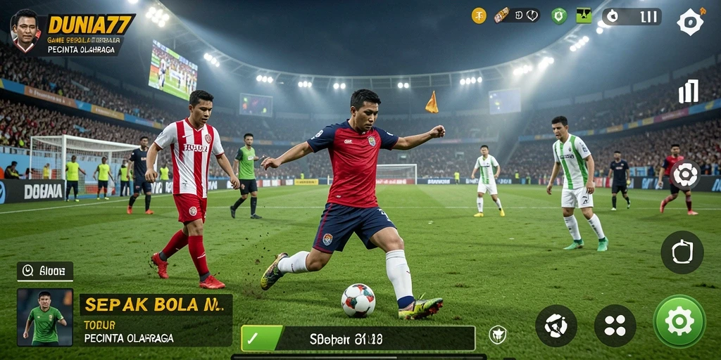 Tampilan gameplay DUNIA77 yang dinamis dan menarik.