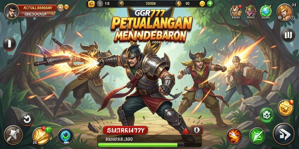 Screenshot gameplay GGR777 yang menampilkan aksi mendebarkan dan karakter keren.