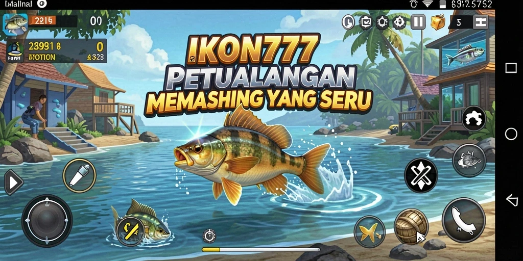 Tampilan utama gameplay IKON777 menampilkan aksi memancing yang seru.