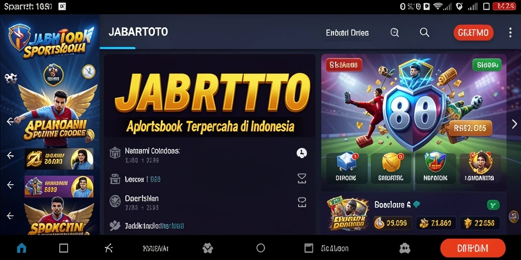 Screenshot gameplay JABARTOTO yang menunjukkan antarmuka taruhan olahraga.