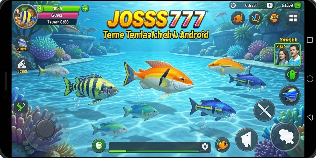 Screenshot JOSS777 menampilkan gameplay seru menangkap ikan.