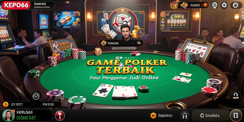 Tampilan gameplay Poker yang mendebarkan di KEPO66.