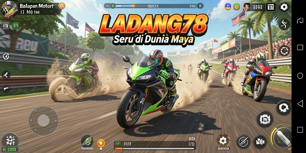 Tampilan gameplay menarik <strong>LADANG78</strong> dengan motor berkecepatan tinggi.