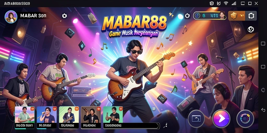 Screenshot gameplay MABAR88 menampilkan pertunjukan musik yang energik.
