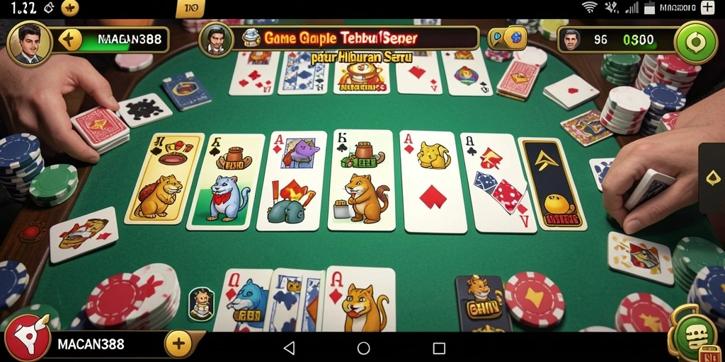 Tampilan gameplay seru dalam aplikasi Gaple MACAN388.