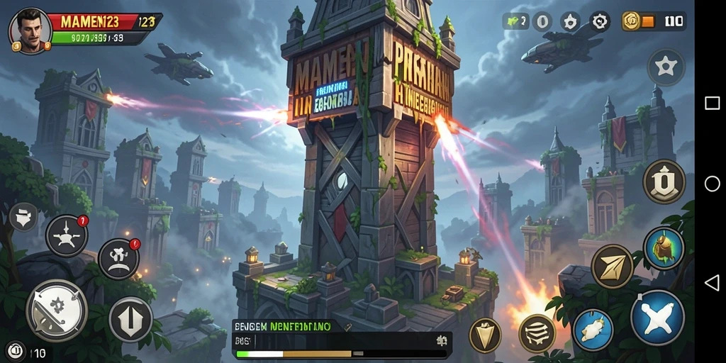 Tampilan gameplay seru MAMEN123 di Tower Defense.