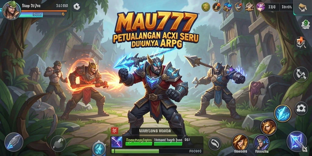 Tangkapan layar utama MAU777 menampilkan aksi pertarungan epik di dunia ARPG.