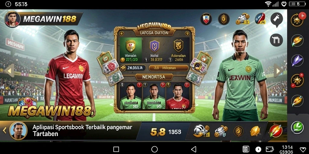 Tampilan screenshot utama MEGAWIN188 menampilkan antarmuka taruhan yang menarik.