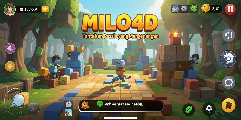 Screenshot utama MILO4D menampilkan gameplay Puzzle yang menarik.
