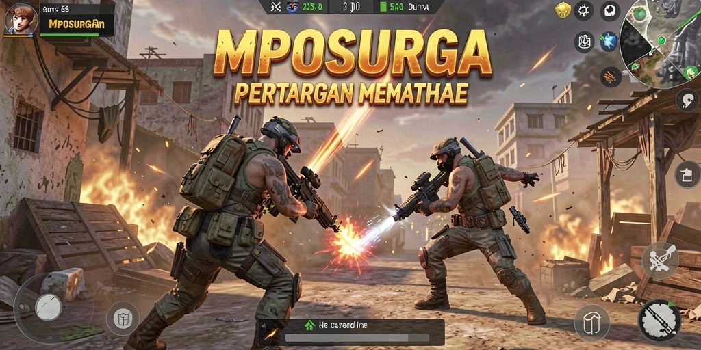 Screenshot gameplay MPOSURGA dengan aksi Battle Royale yang seru.