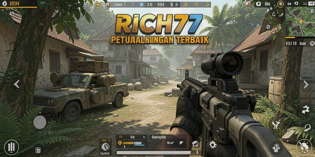 Screenshot menunjukkan aksi mendebarkan dari gameplay FPS RICH7.