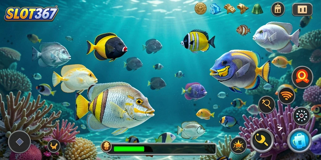 Tampilan gameplay seru dari SLOT367 dengan aksi Tembak Ikan.
