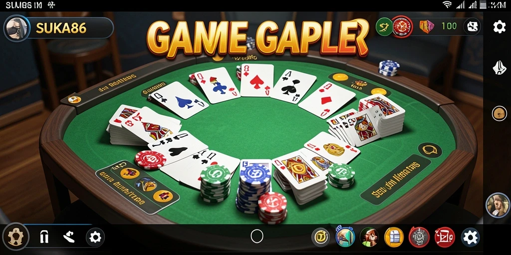 Tampilan gameplay seru dan kompetitif dalam permainan Gaple.